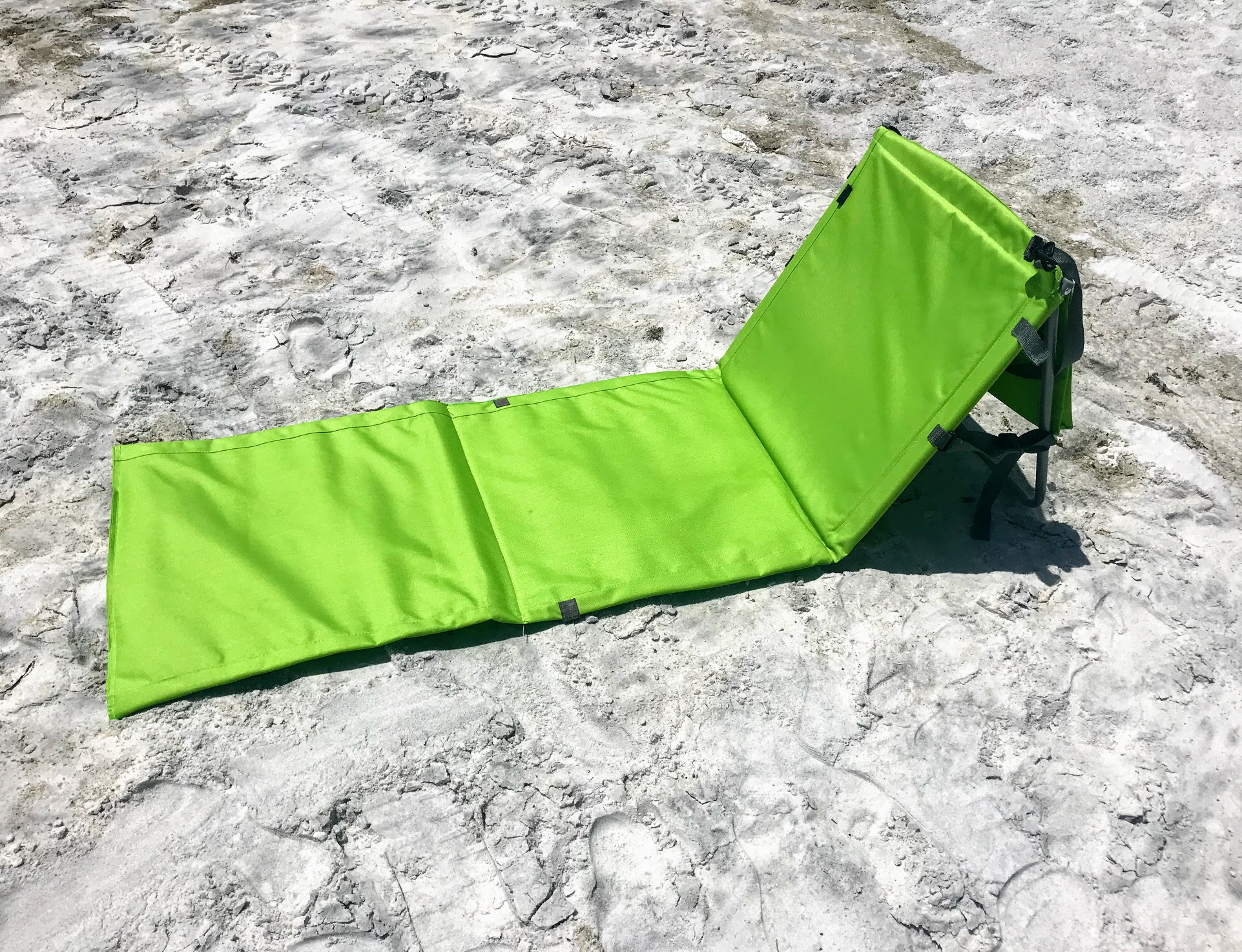 green folding beach mat