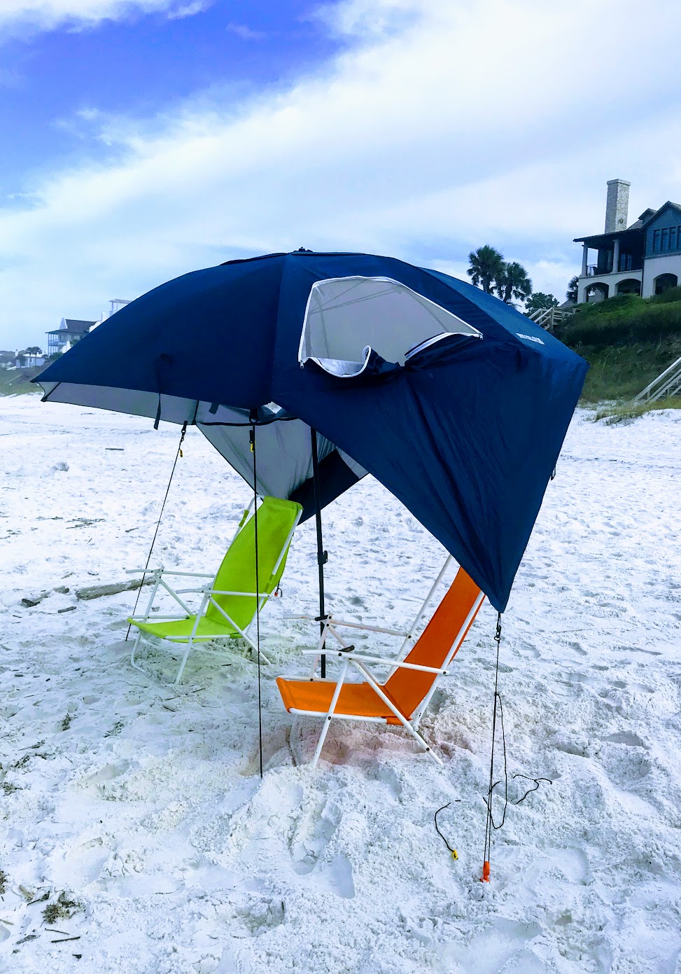 beach umbrella with side flaps