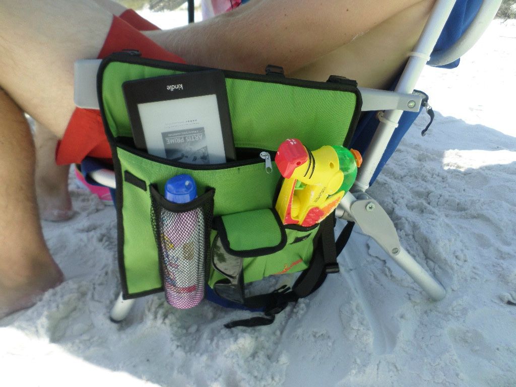 Folding Beach Chair with a Cooler Bag, Backpack Straps, and Canopy