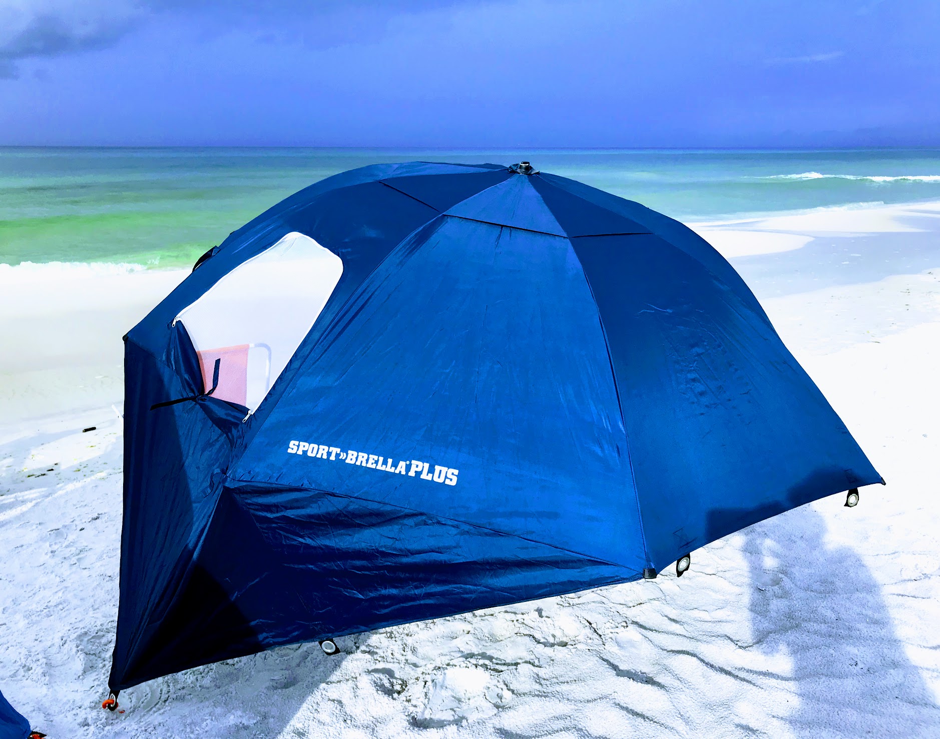 summer beach umbrella and tent