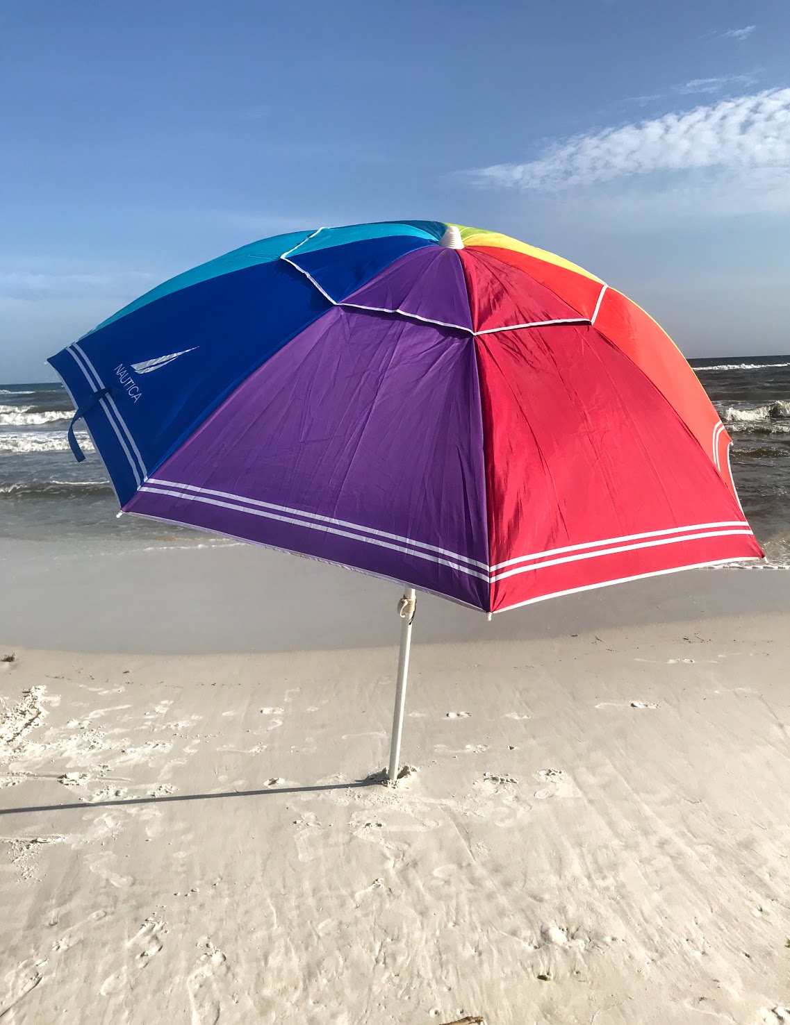 beach sun shade with a summer beach umbrella