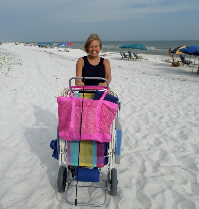 beach utility cart and table