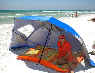 beach umbrella tent